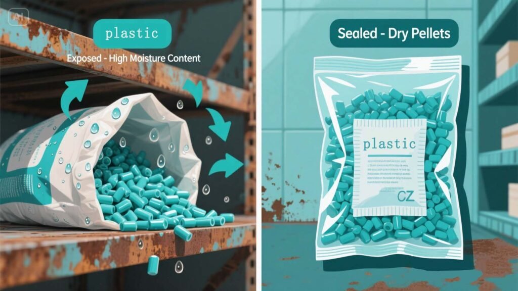 different Moisture Content of plastic